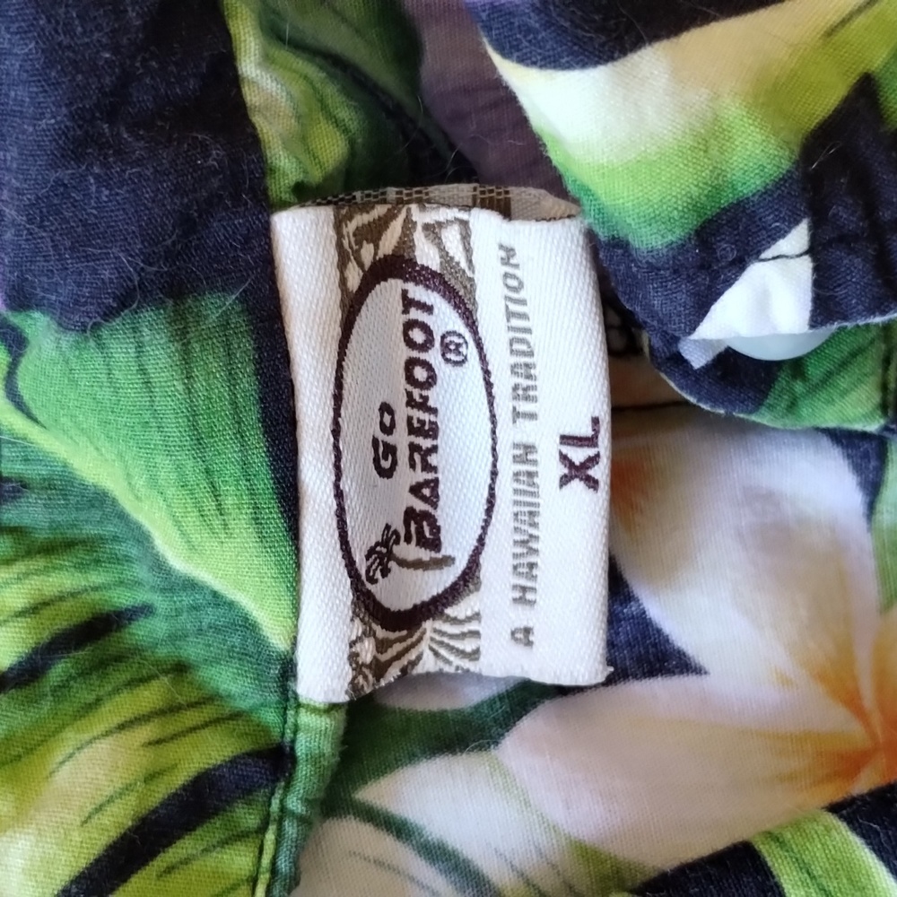 Go Barefoot short sleeve Hawaiian shirt size XL - Picture 2 of 8